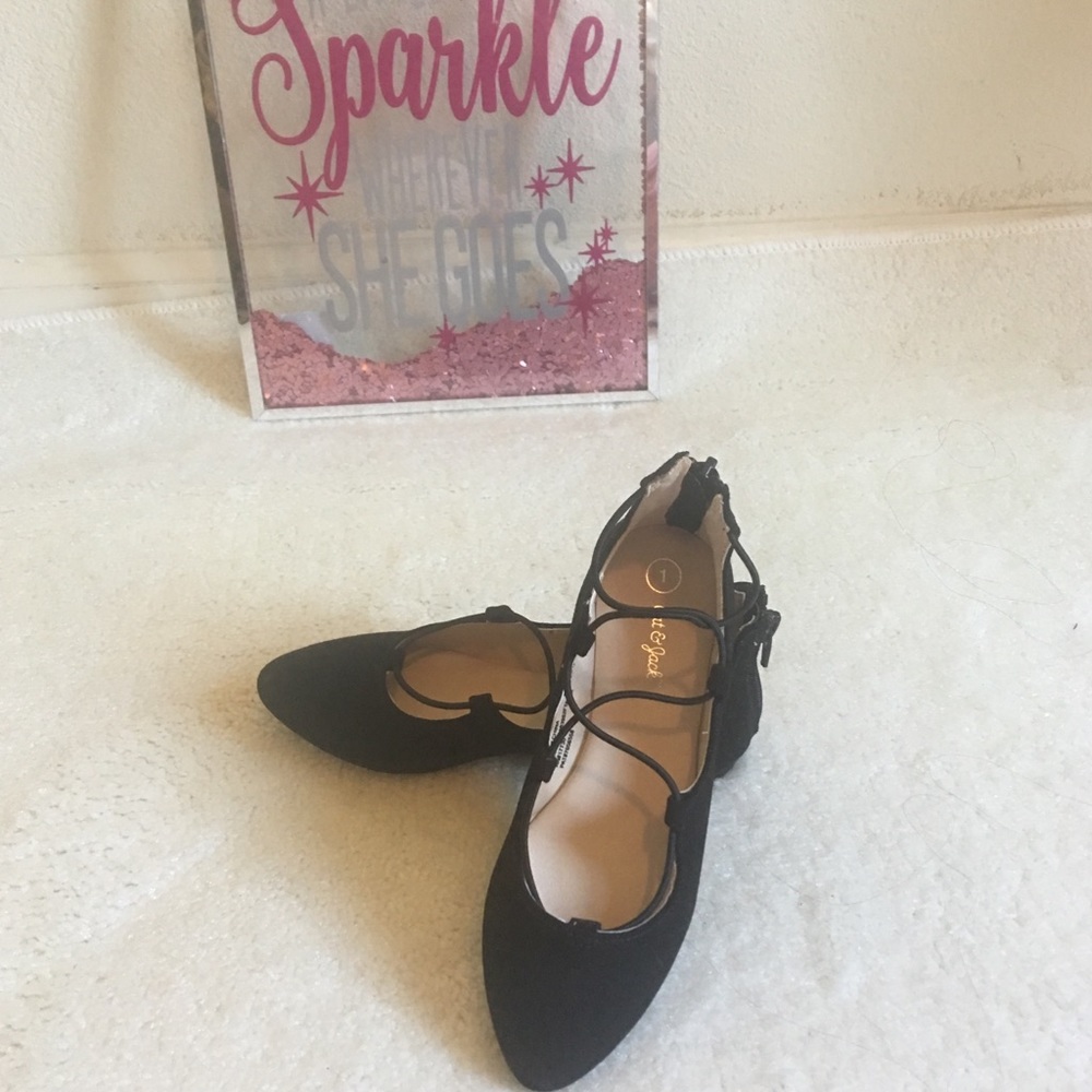 NEW Cat & Jack Black Girl Shoes